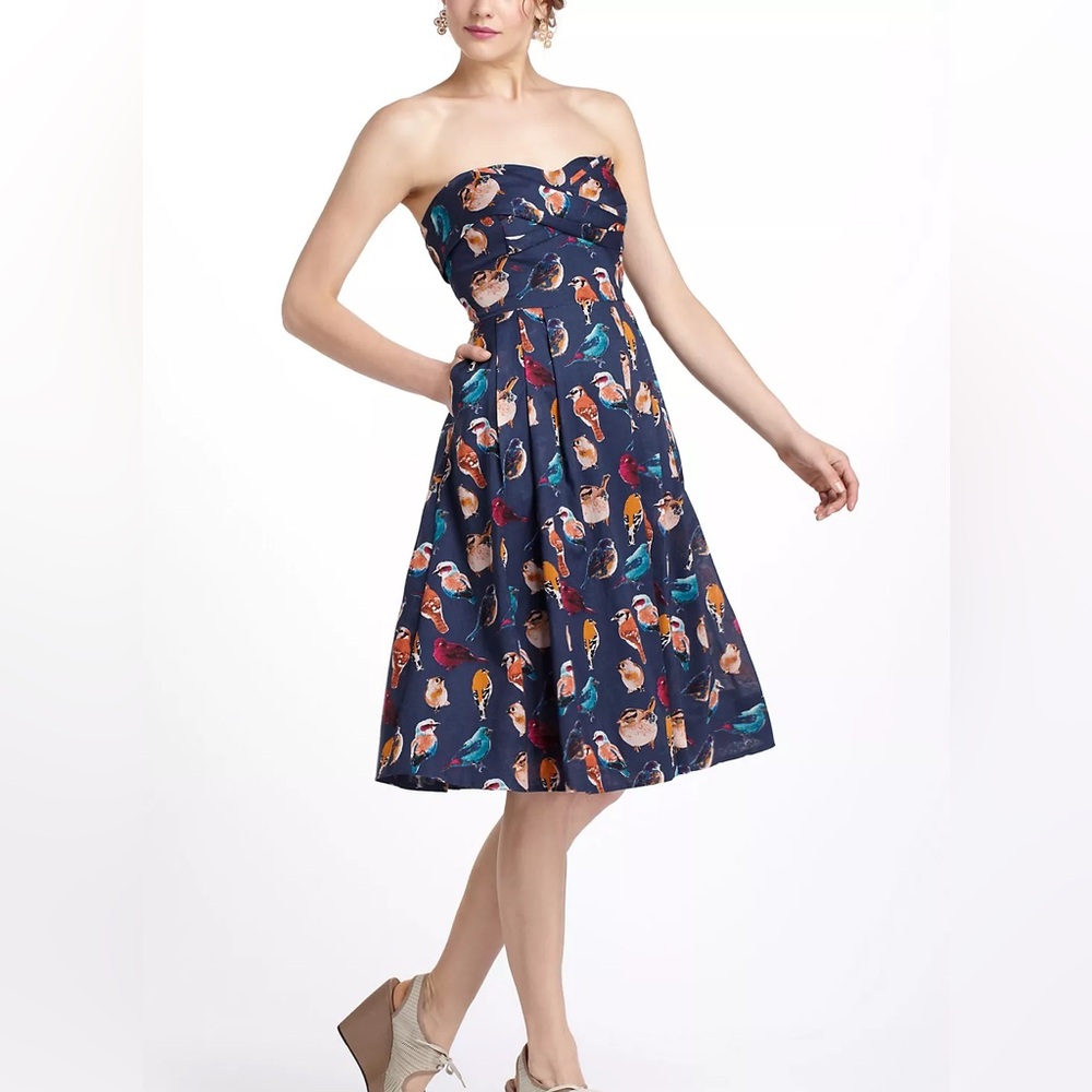Anthropologie Strapless Native Birds Dress - Picture 2 of 13